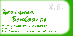 marianna benkovits business card